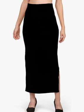 Designers Originals Indian Pakistani Black Maxi Saree Skirt with Side Slit